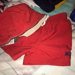Burberry boys swim trunks and hat